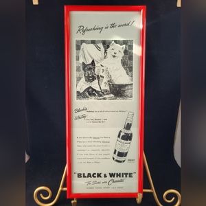 Vintage Ad Black & White Blended Scotch Whiskey Dogs Framed Art All Occasion